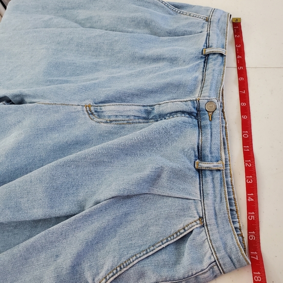 Anthropologie Pilcro Cropped Wide Leg Jeans Pleated Raw Hem Denim Size 32 - Picture 12 of 15